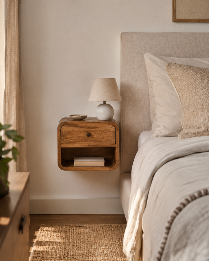 Mini Oak-ish Floating Open Bedside