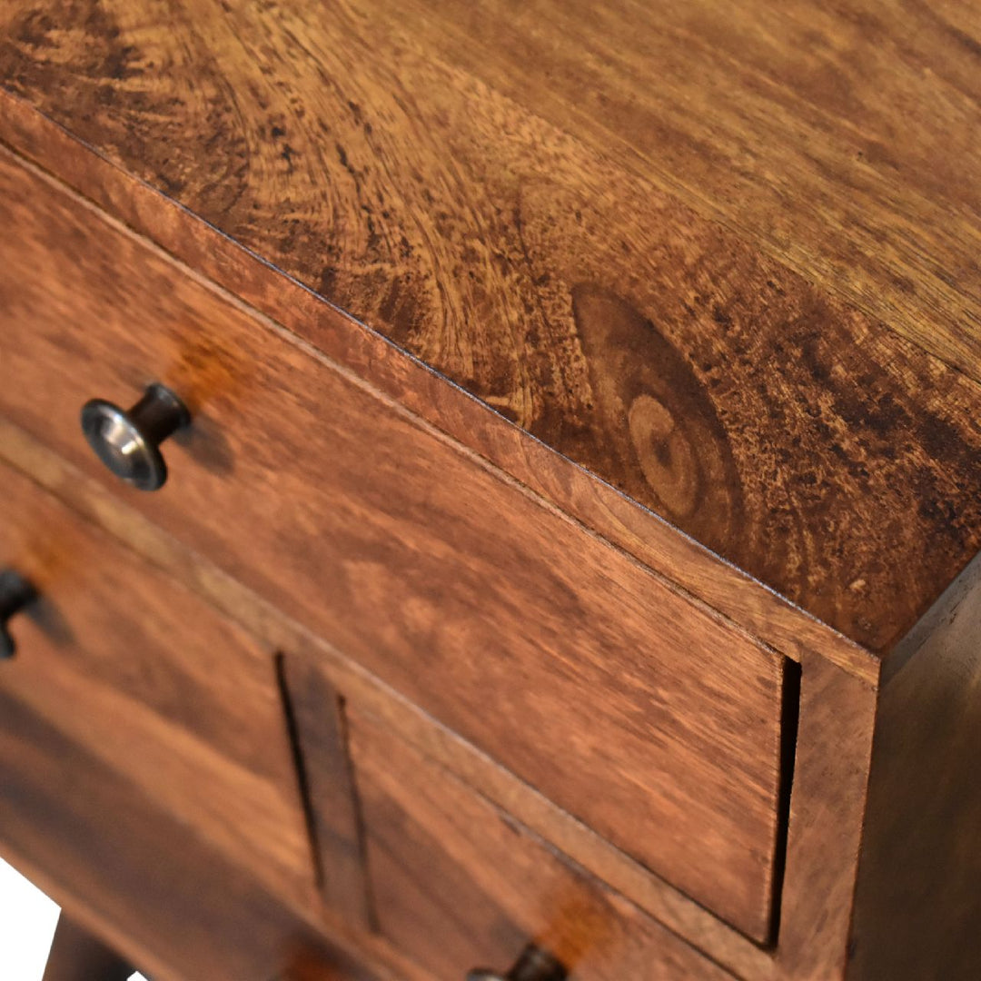 4 Drawer Multi Chestnut Bedside - Smiddy Furniture