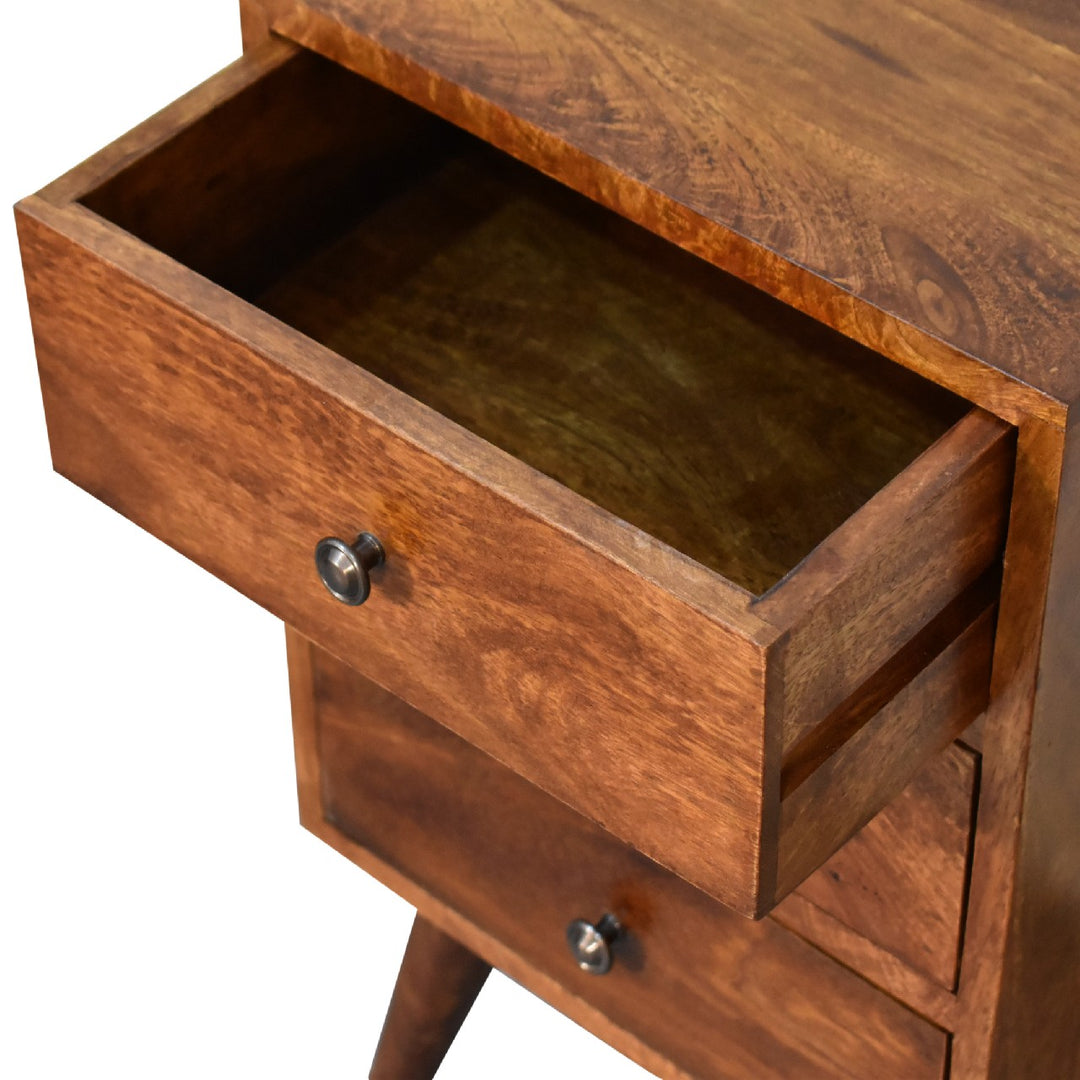 4 Drawer Multi Chestnut Bedside - Smiddy Furniture