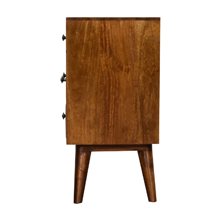 4 Drawer Multi Chestnut Bedside - Smiddy Furniture