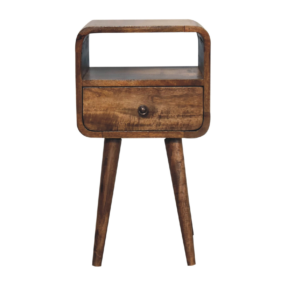 Mini Grey Wash Curve Open Bedside-Smiddy Furniture