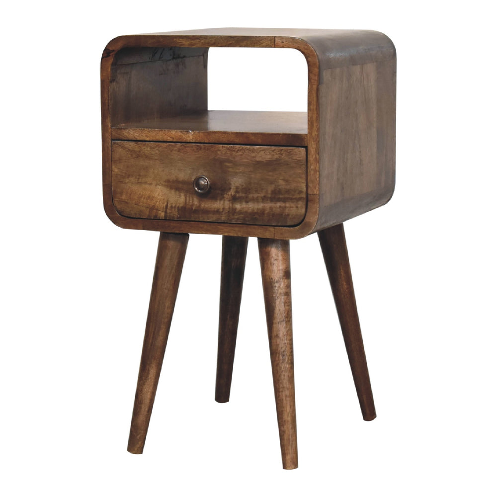 Mini Grey Wash Curve Open Bedside-Smiddy Furniture