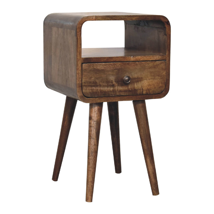 Mini Grey Wash Curve Open Bedside-Smiddy Furniture