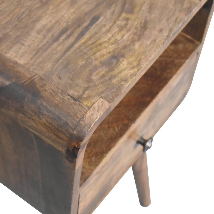 Mini Grey Wash Curve Open Bedside-Smiddy Furniture