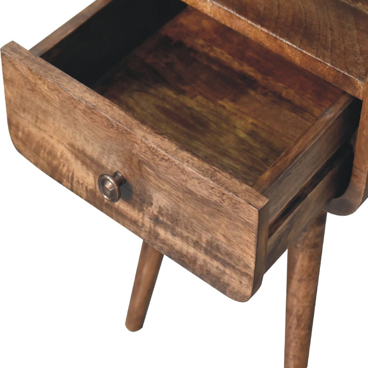 Mini Grey Wash Curve Open Bedside-Smiddy Furniture