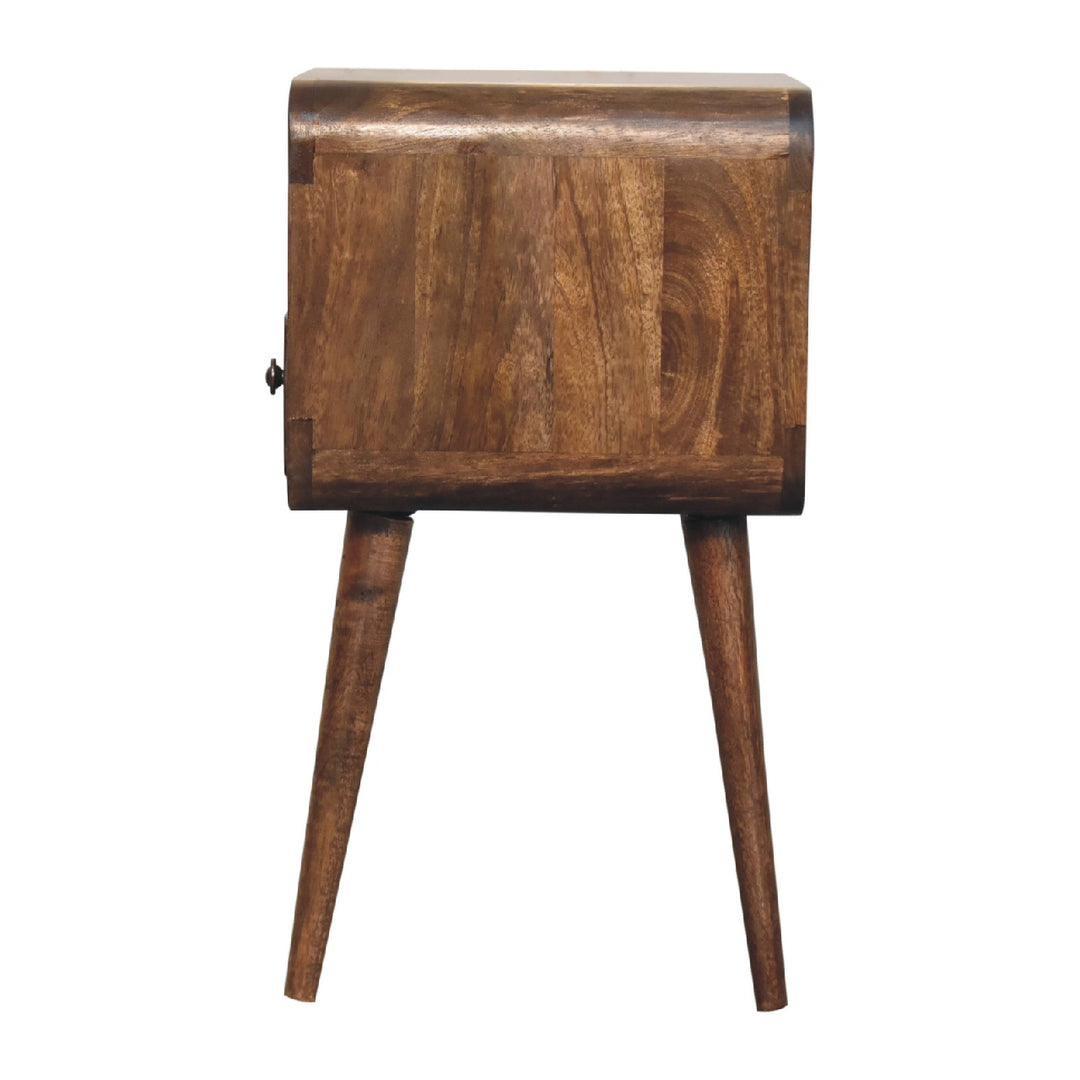 Mini Grey Wash Curve Open Bedside-Smiddy Furniture