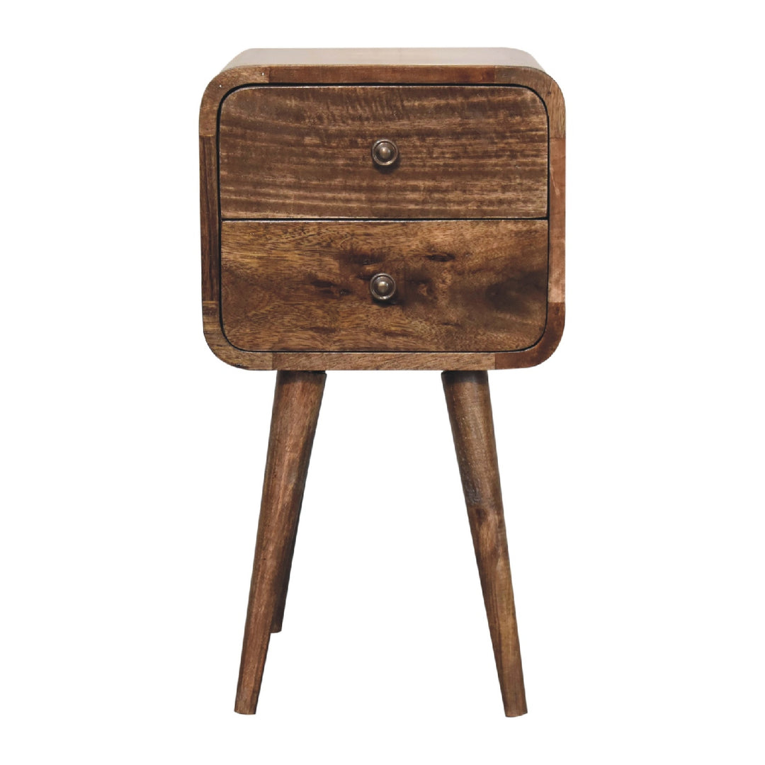 Mini Curved Grey Washed Bedside-Smiddy Furniture