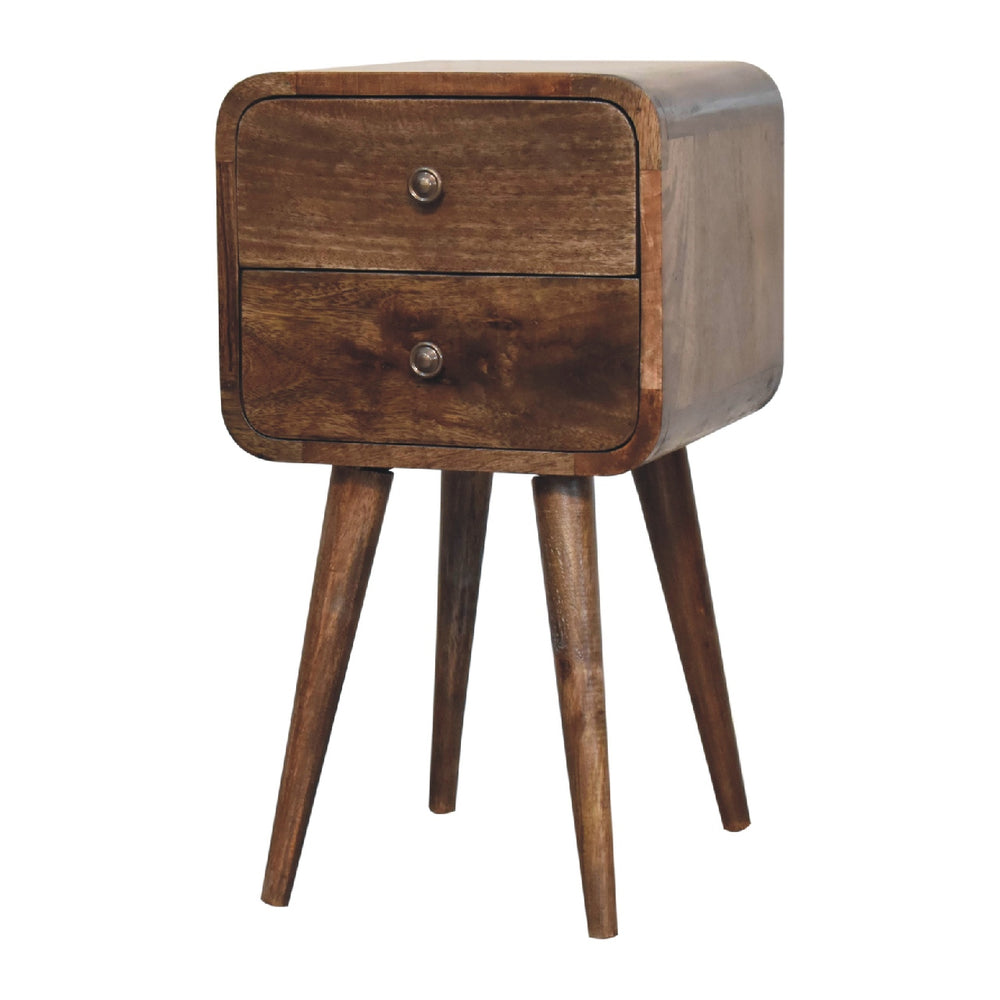 Mini Curved Grey Washed Bedside-Smiddy Furniture