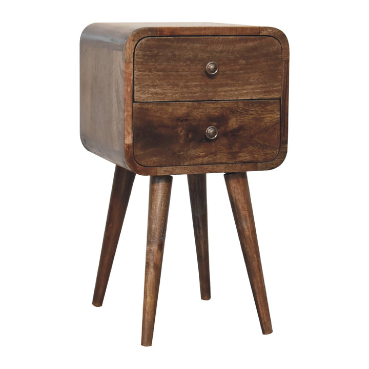 Mini Curved Grey Washed Bedside-Smiddy Furniture