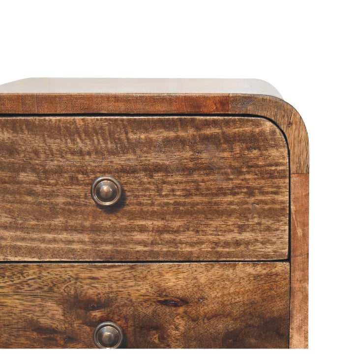 Mini Curved Grey Washed Bedside-Smiddy Furniture