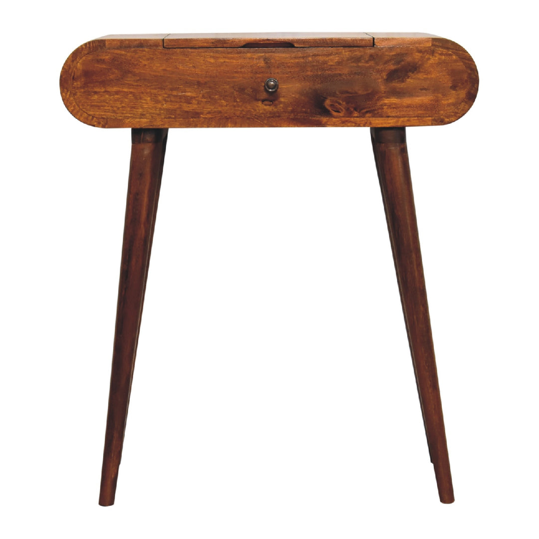 Mini Round Chestnut Fold Vanity - Smiddy Furniture
