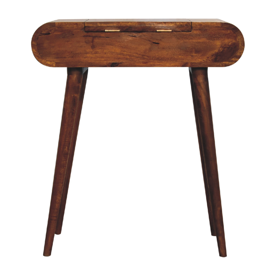 Mini Round Chestnut Fold Vanity-Smiddy Furniture