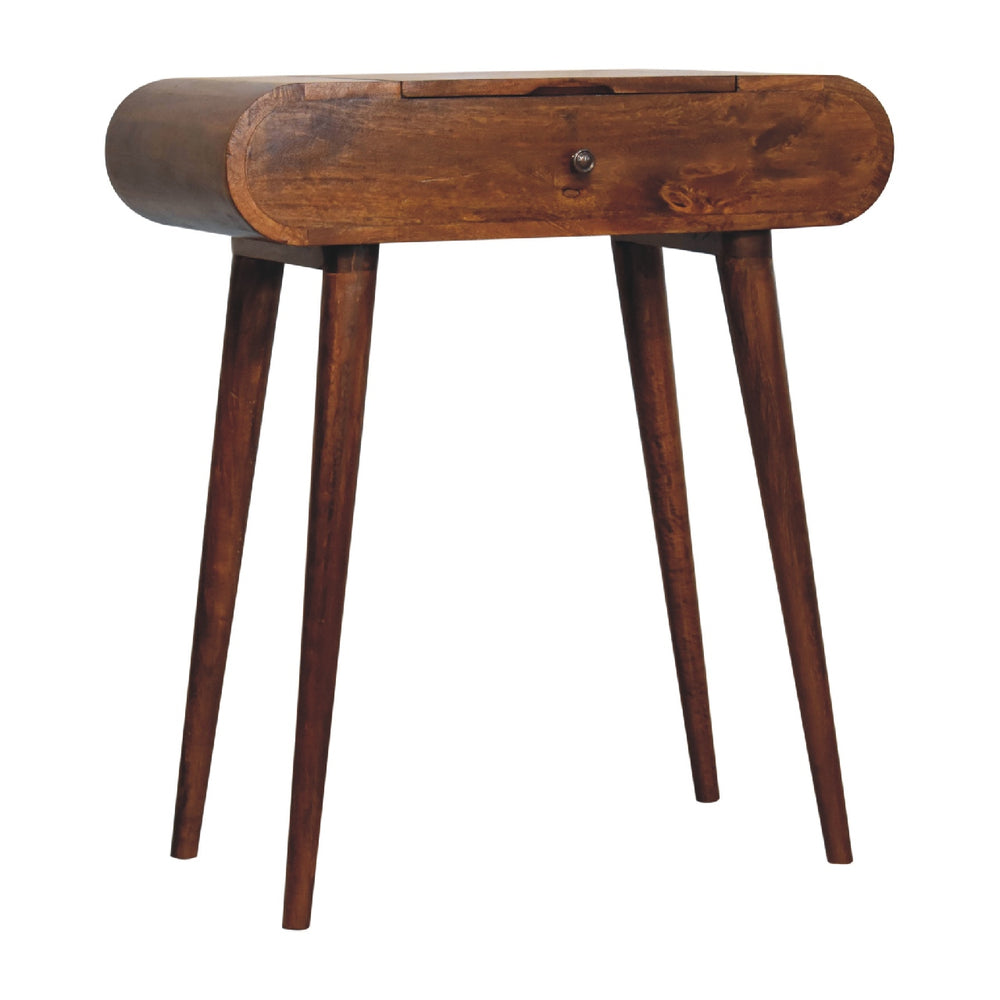Mini Round Chestnut Fold Vanity - Smiddy Furniture