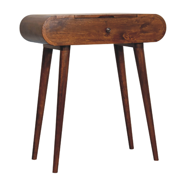 Mini Round Chestnut Fold Vanity-Smiddy Furniture