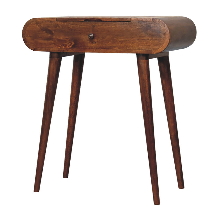 Mini Round Chestnut Fold Vanity-Smiddy Furniture