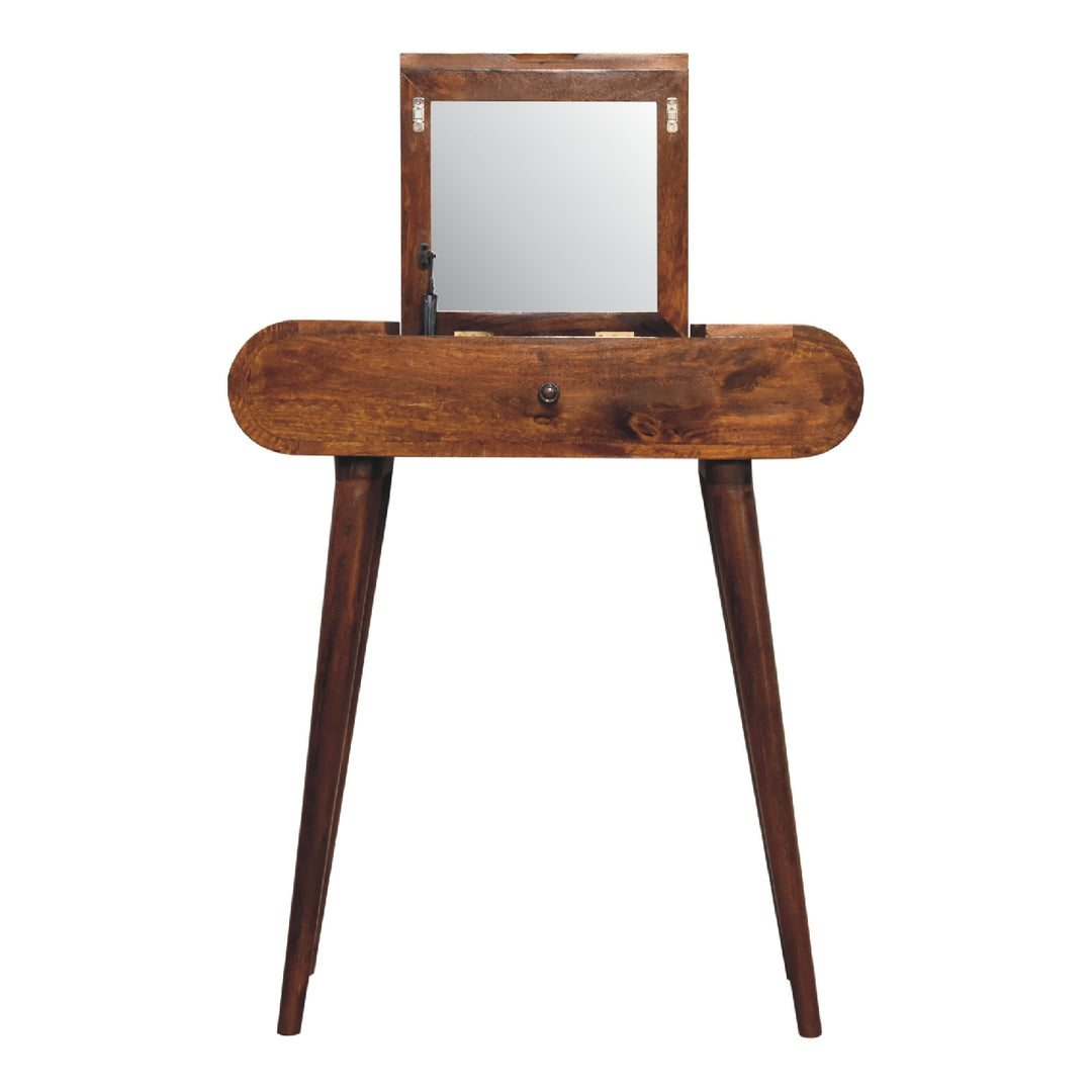 Mini Round Chestnut Fold Vanity-Smiddy Furniture