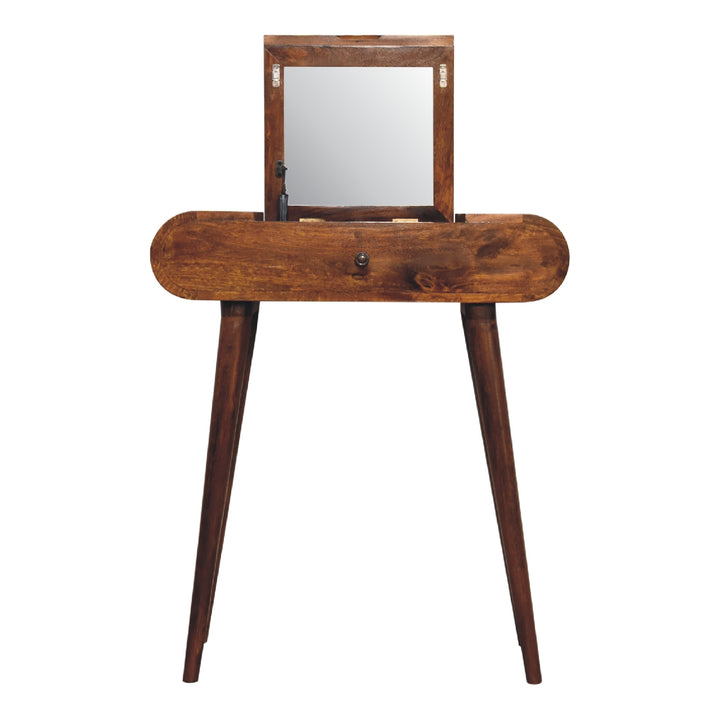 Mini Round Chestnut Fold Vanity-Smiddy Furniture