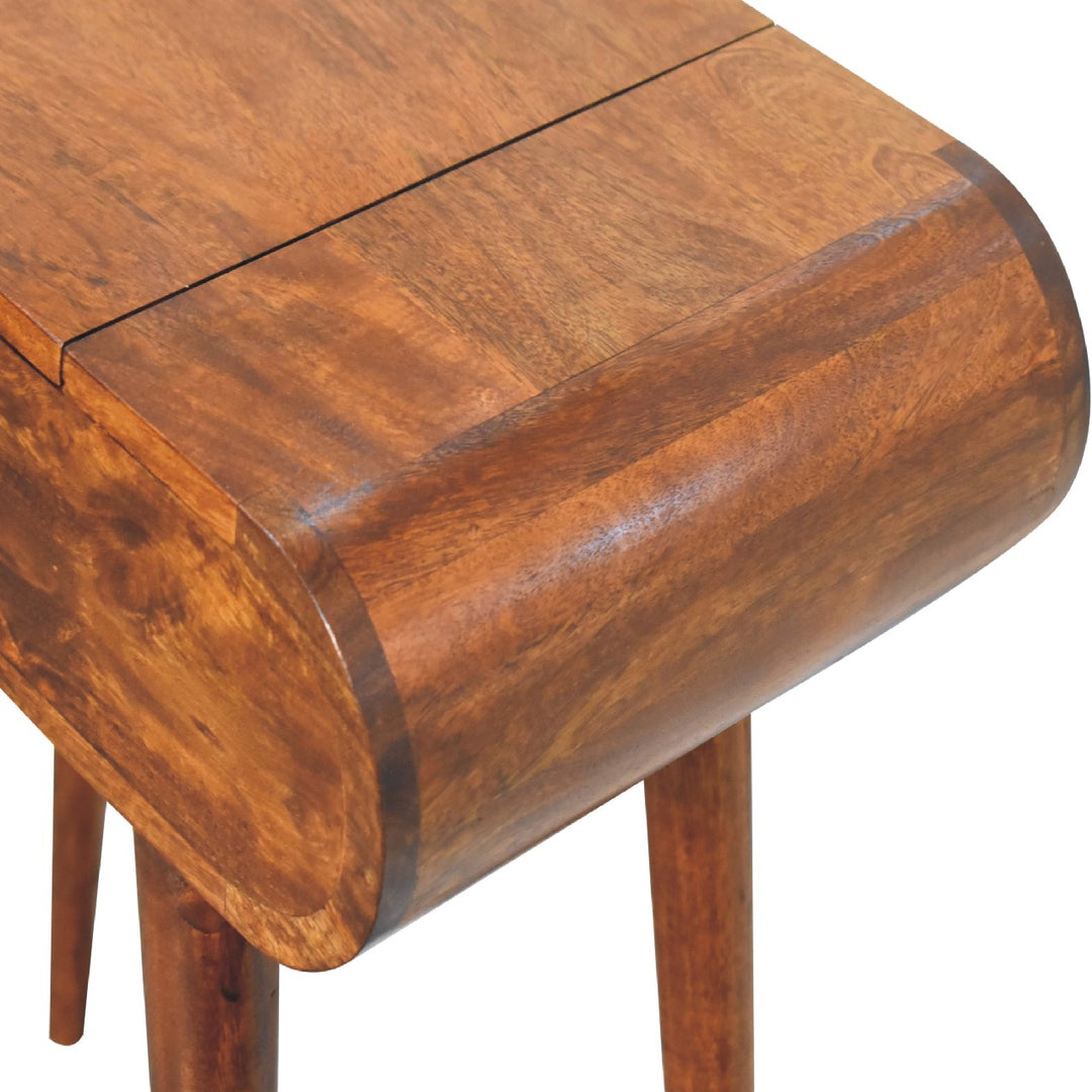 Mini Round Chestnut Fold Vanity-Smiddy Furniture