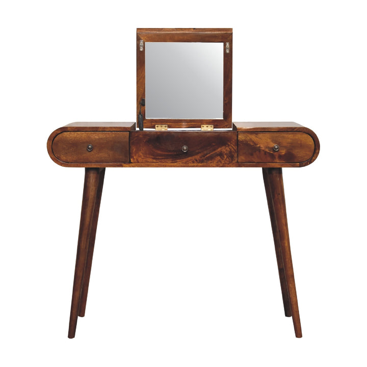 Chestnut Mirror Dressing Table-Smiddy Furniture