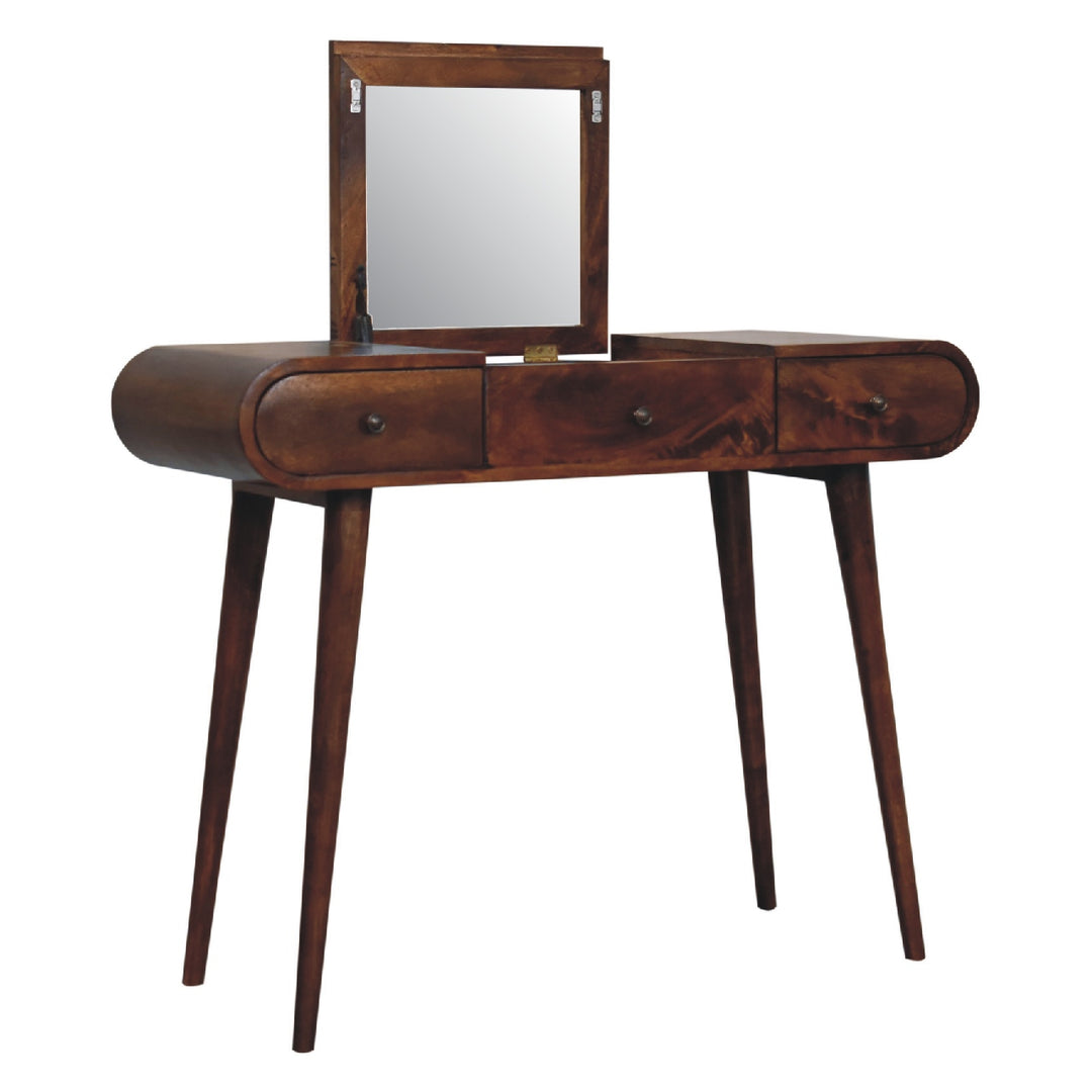 Chestnut Mirror Dressing Table-Smiddy Furniture