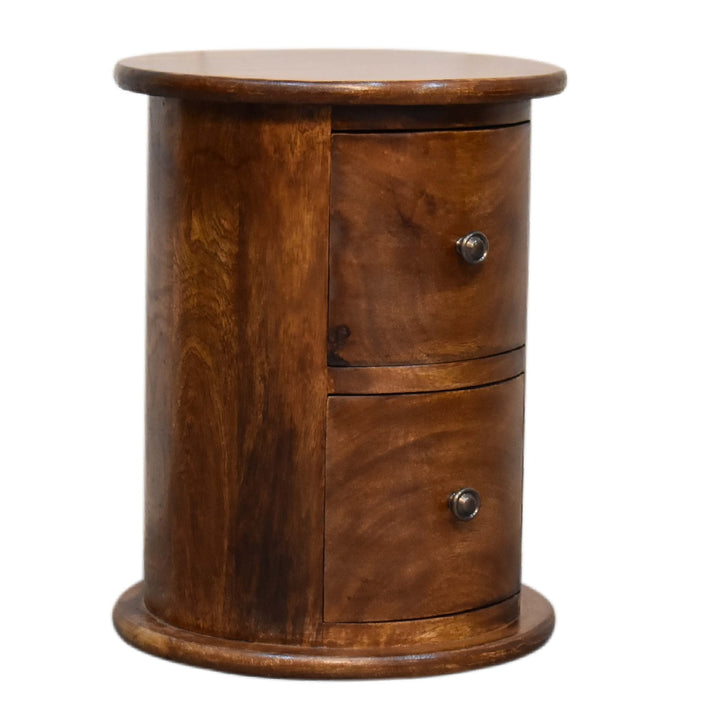 Mini Chestnut Two-Drawer Drum Chest
