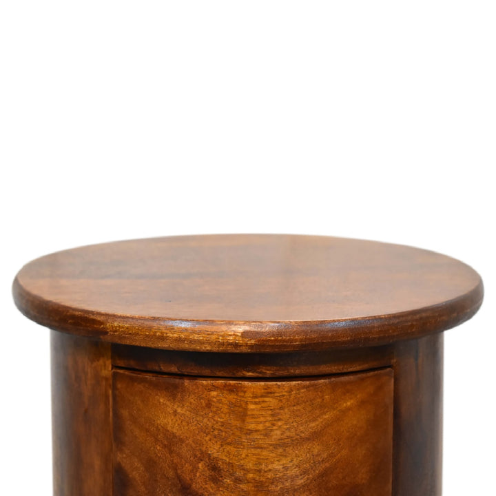 Mini Chestnut Two-Drawer Drum Chest