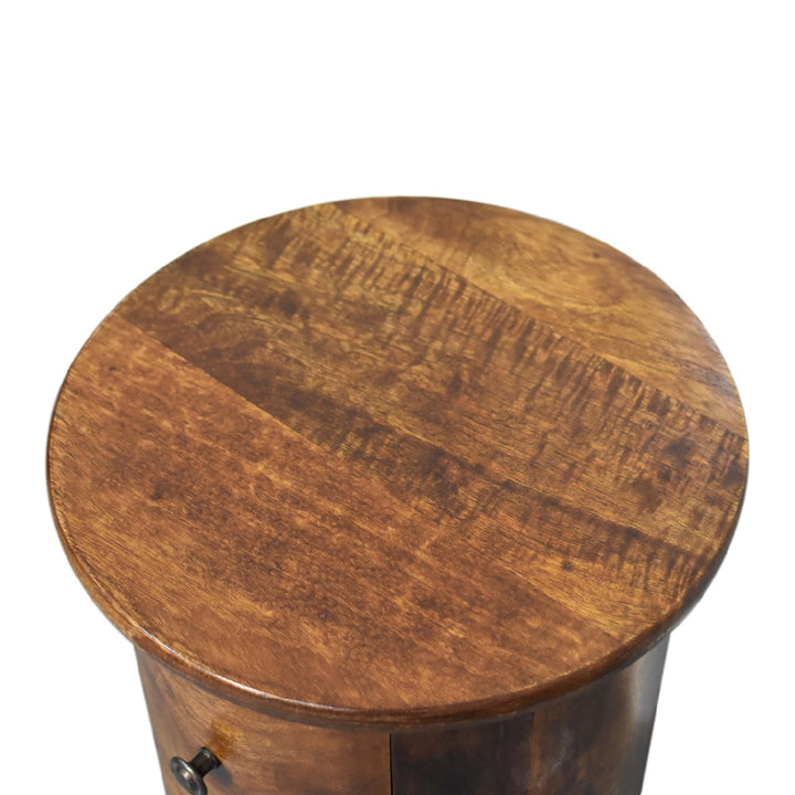 Mini Chestnut Two-Drawer Drum Chest