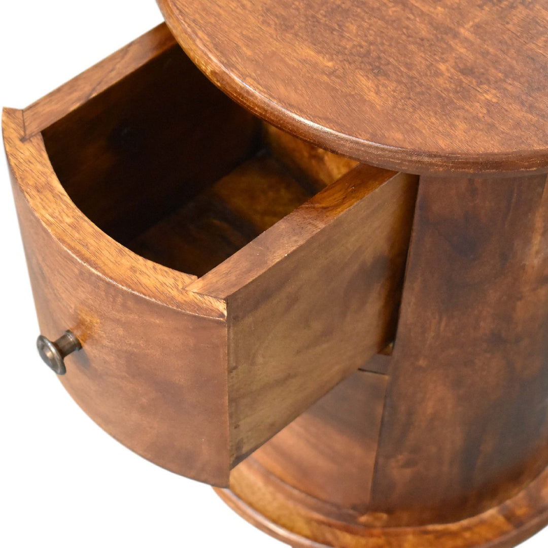 Mini Chestnut Two-Drawer Drum Chest