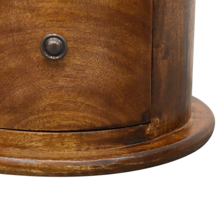 Mini Chestnut Two-Drawer Drum Chest