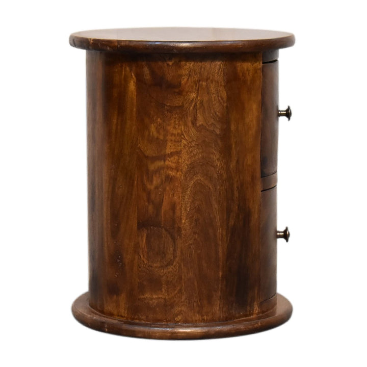 Mini Chestnut Two-Drawer Drum Chest