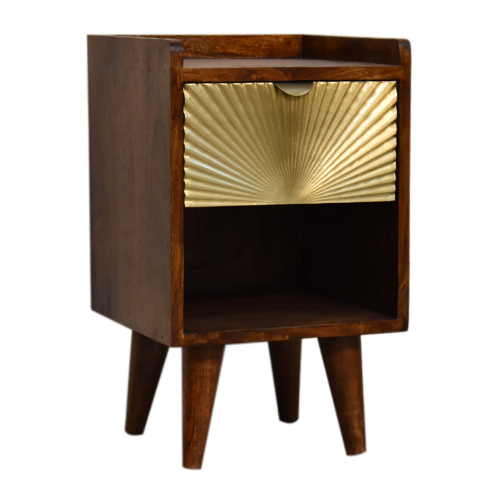 Mini Manila Gold 1 Drawer Bedside-Smiddy Furniture