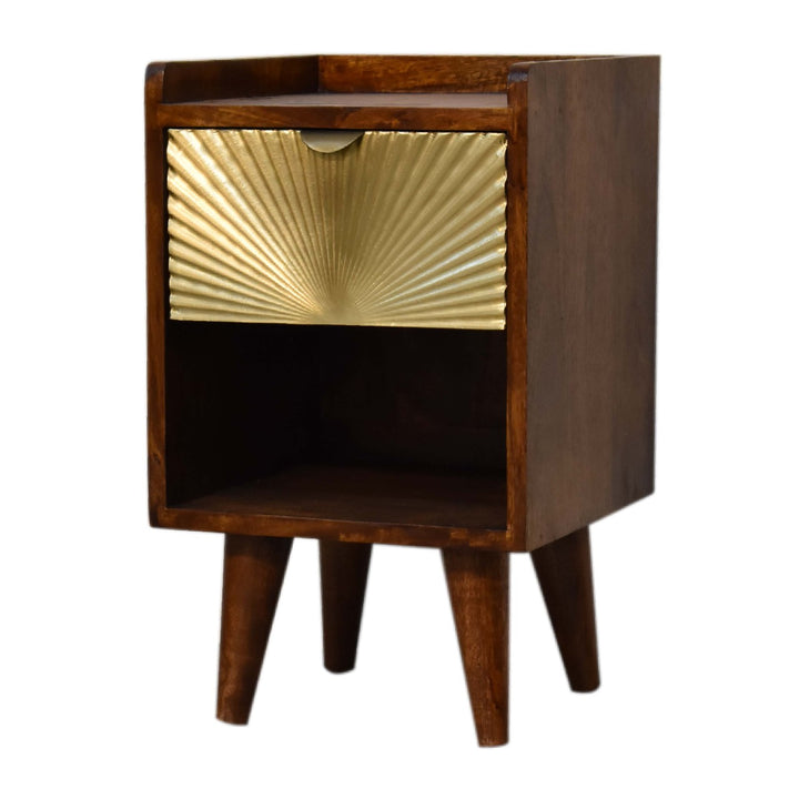 Mini Manila Gold 1 Drawer Bedside-Smiddy Furniture
