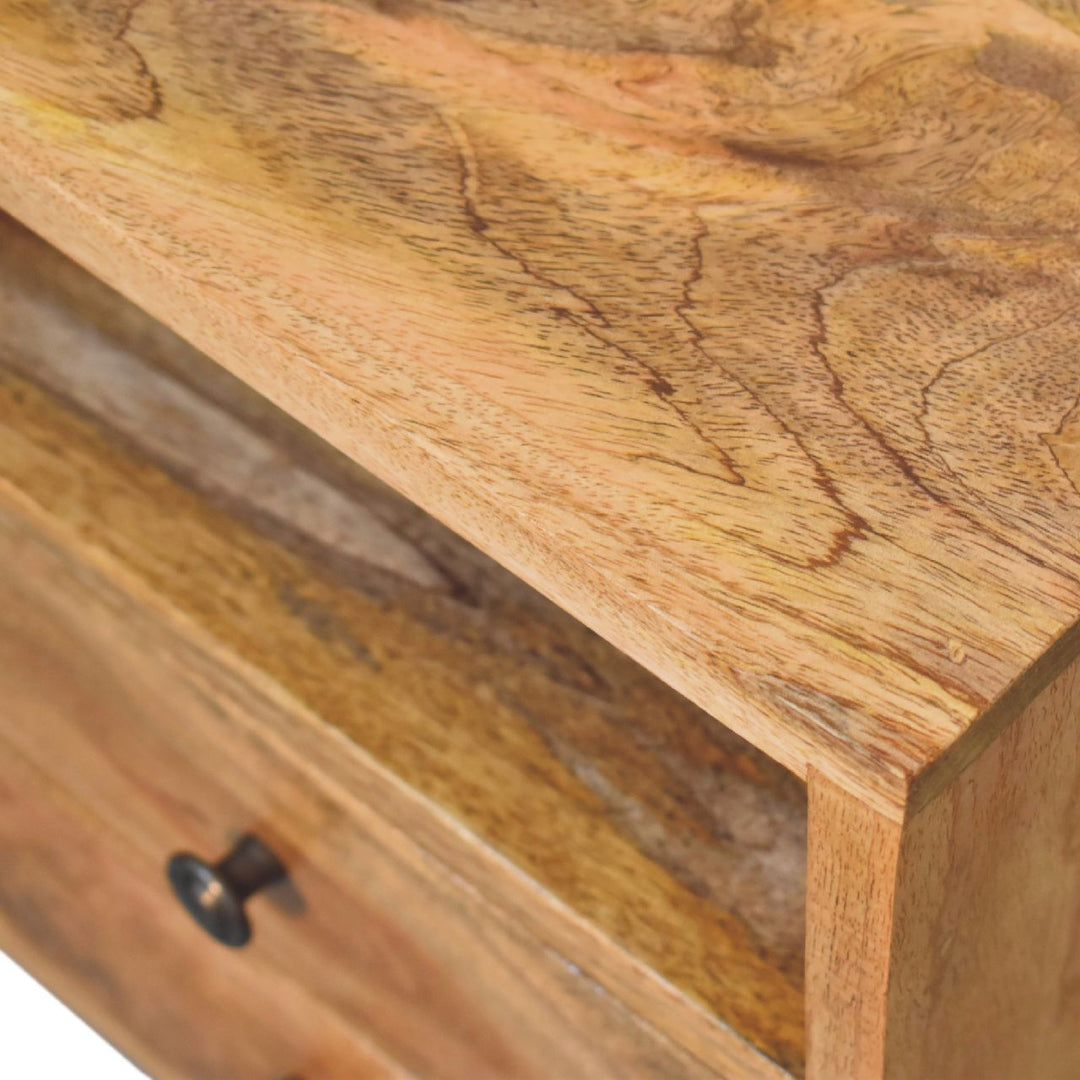 Mini Oak-ish Classic Open Bedside-Smiddy Furniture