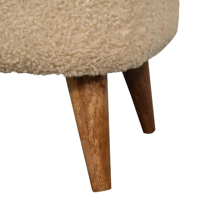 Boucle Cream Square Footstool - Smiddy Furniture