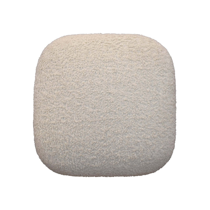 Boucle Cream Square Footstool - Smiddy Furniture