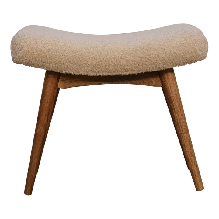 Boucle Cream Curved Bench - Smiddy Furniture