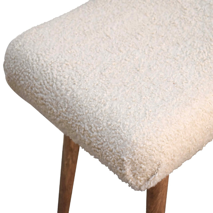 Boucle Cream Curved Bench - Smiddy Furniture