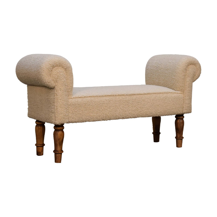Boucle Cream Bench - Smiddy Furniture