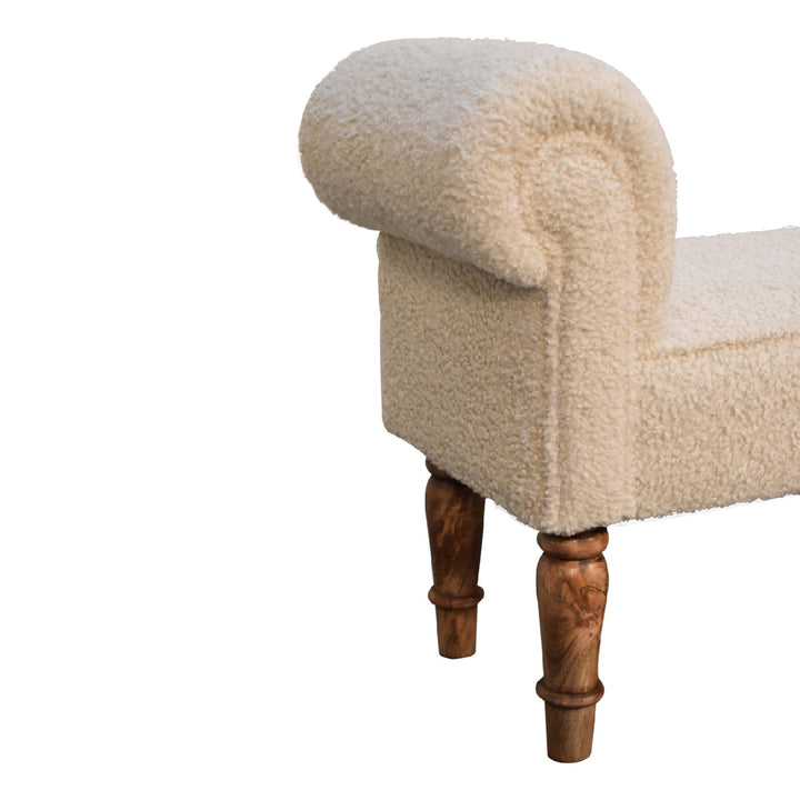 Boucle Cream Bench - Smiddy Furniture
