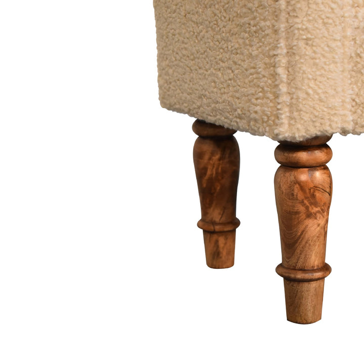 Boucle Cream Bench - Smiddy Furniture