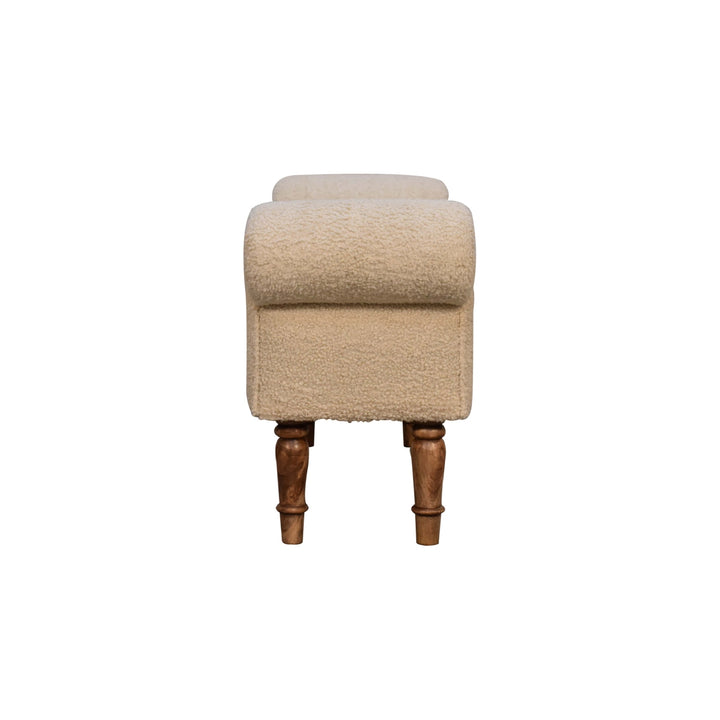 Boucle Cream Bench - Smiddy Furniture