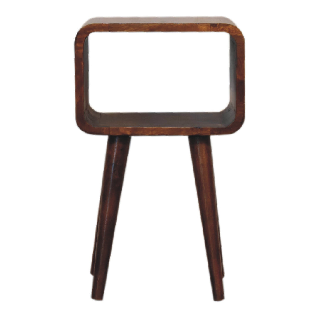 Mini Chestnut Curved Open Bedside-Smiddy Furniture