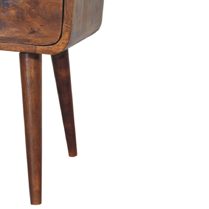 Mini Chestnut Curve Open Bedside - Smiddy Furniture