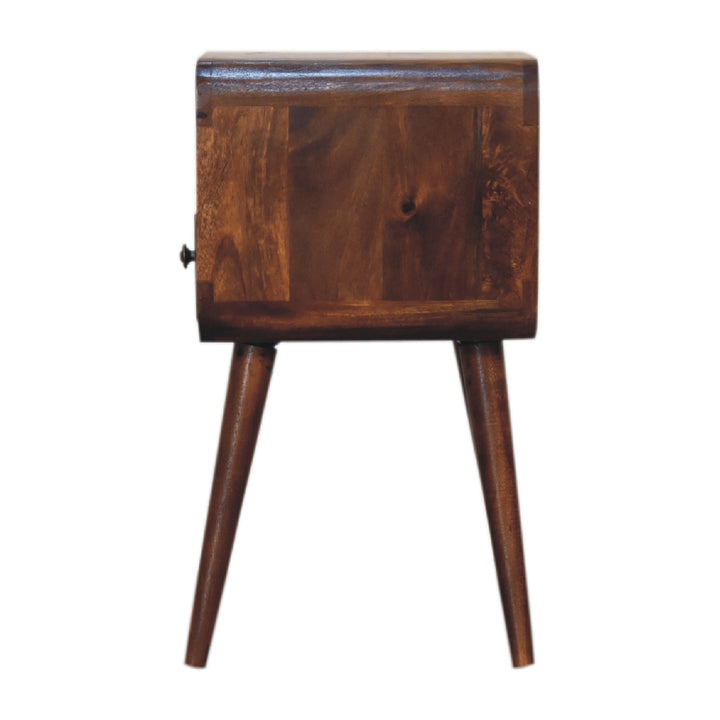 Mini Chestnut Curve Open Bedside - Smiddy Furniture