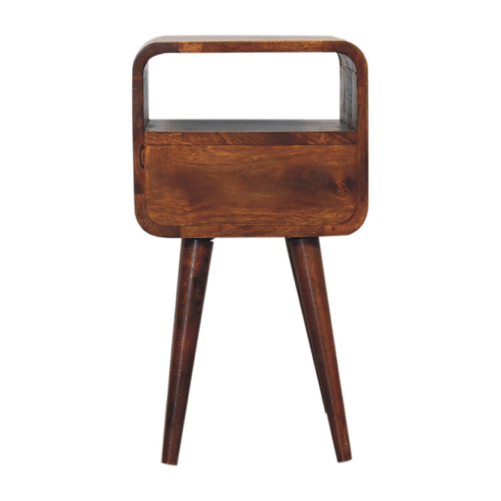 Mini Chestnut Curve Open Bedside - Smiddy Furniture