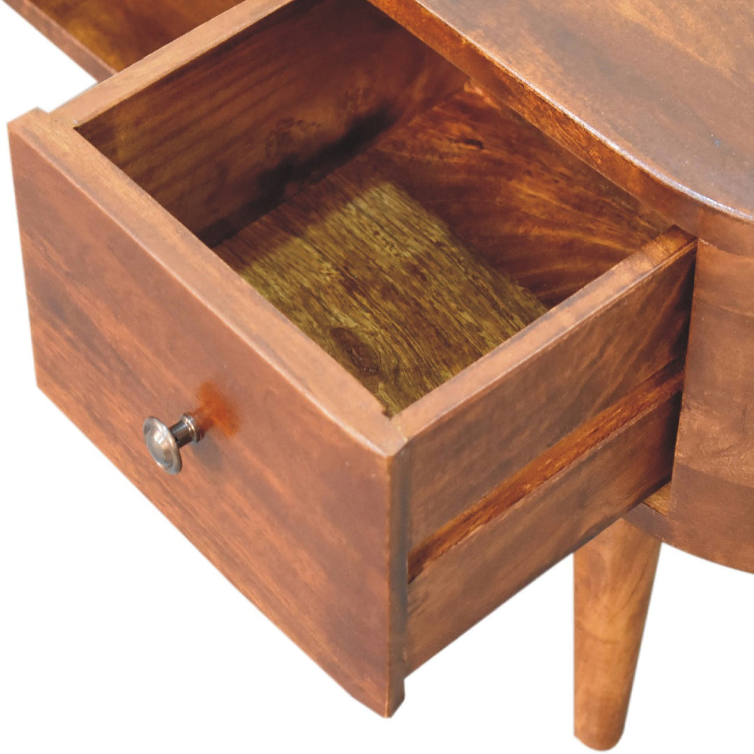 Chestnut Round Open Media Unit-Smiddy Furniture