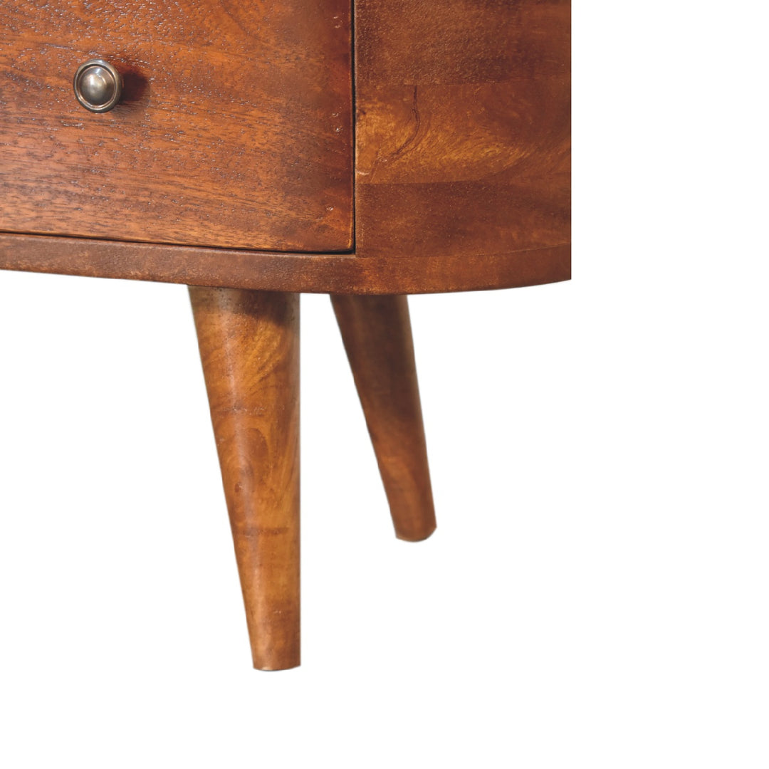 Chestnut Round Open Media Unit-Smiddy Furniture