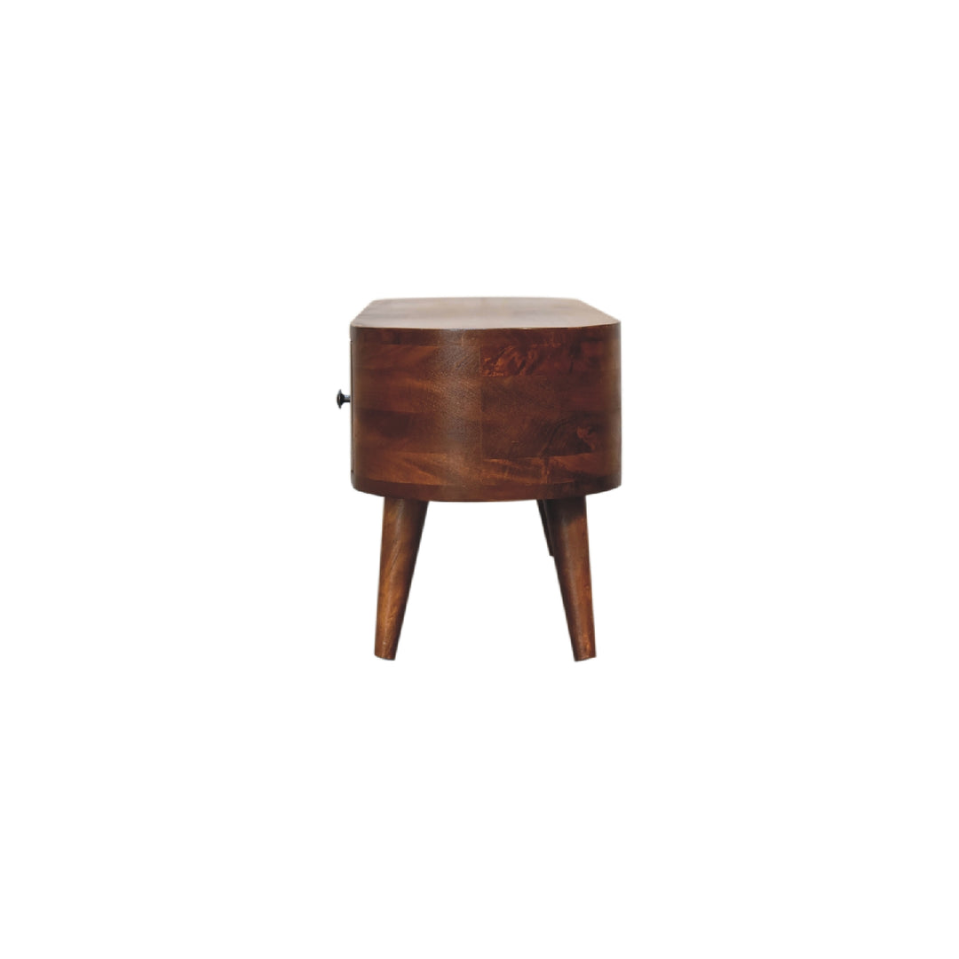Chestnut Round Open Media Unit-Smiddy Furniture