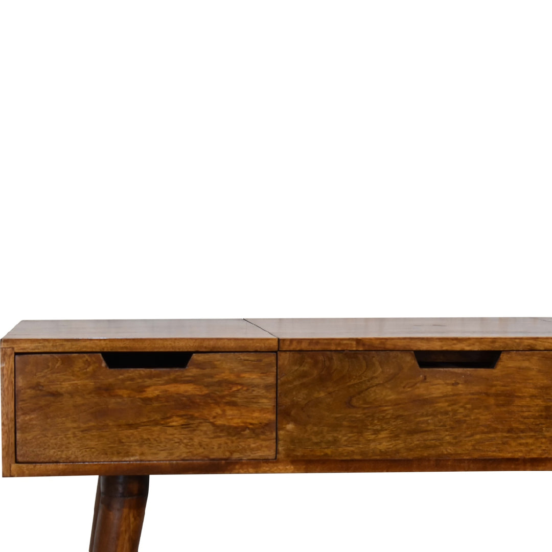 Chestnut Foldable Mirror Table-Smiddy Furniture