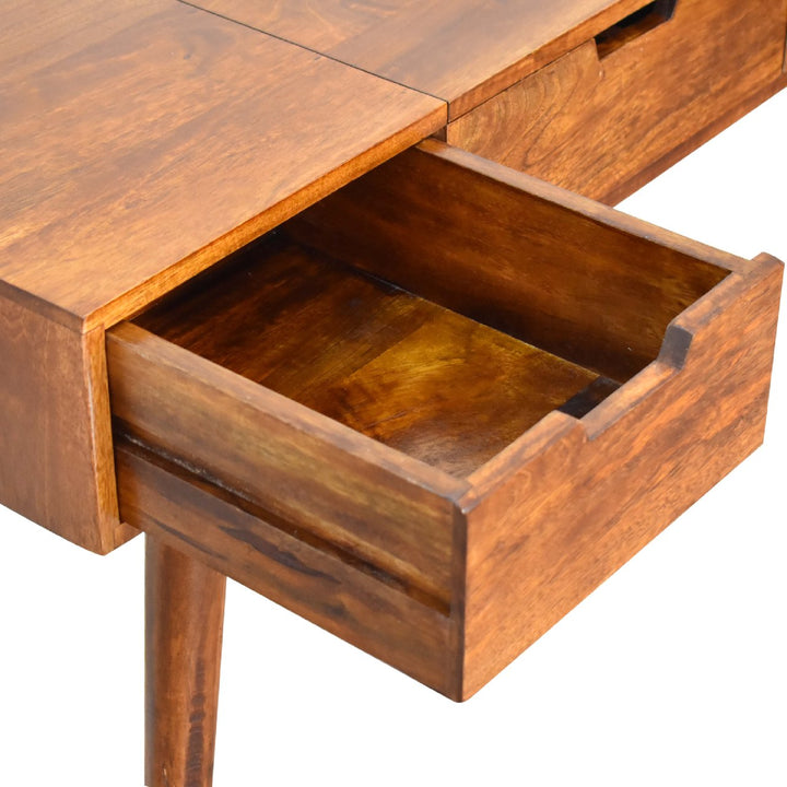 Chestnut Foldable Mirror Table-Smiddy Furniture